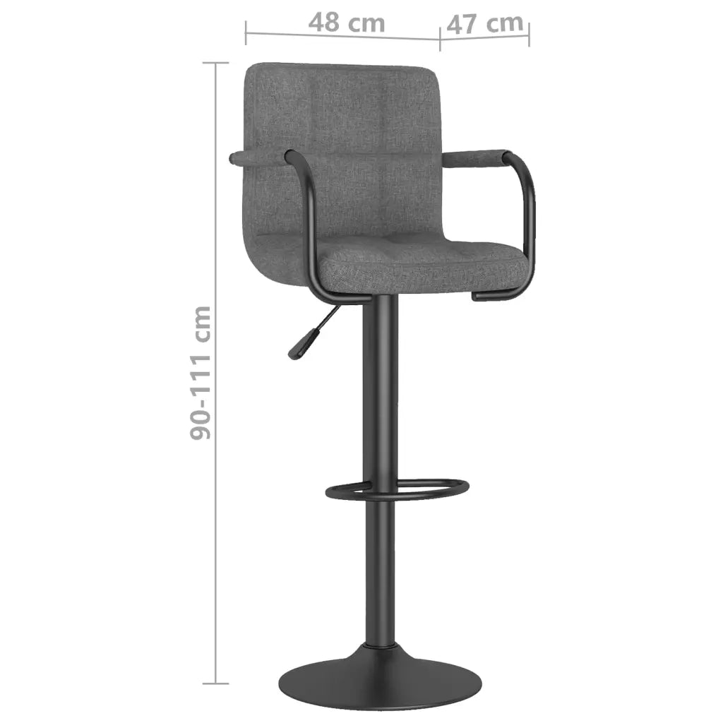 Sgabelli da Bar 2 pz Grigio Chiaro in Tessuto 334635
