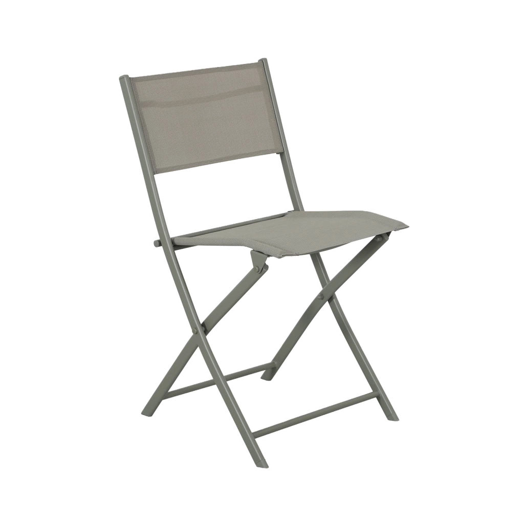 Set tavolo da giardino pieghevole in acciaio con 4 sedie, verde kaki