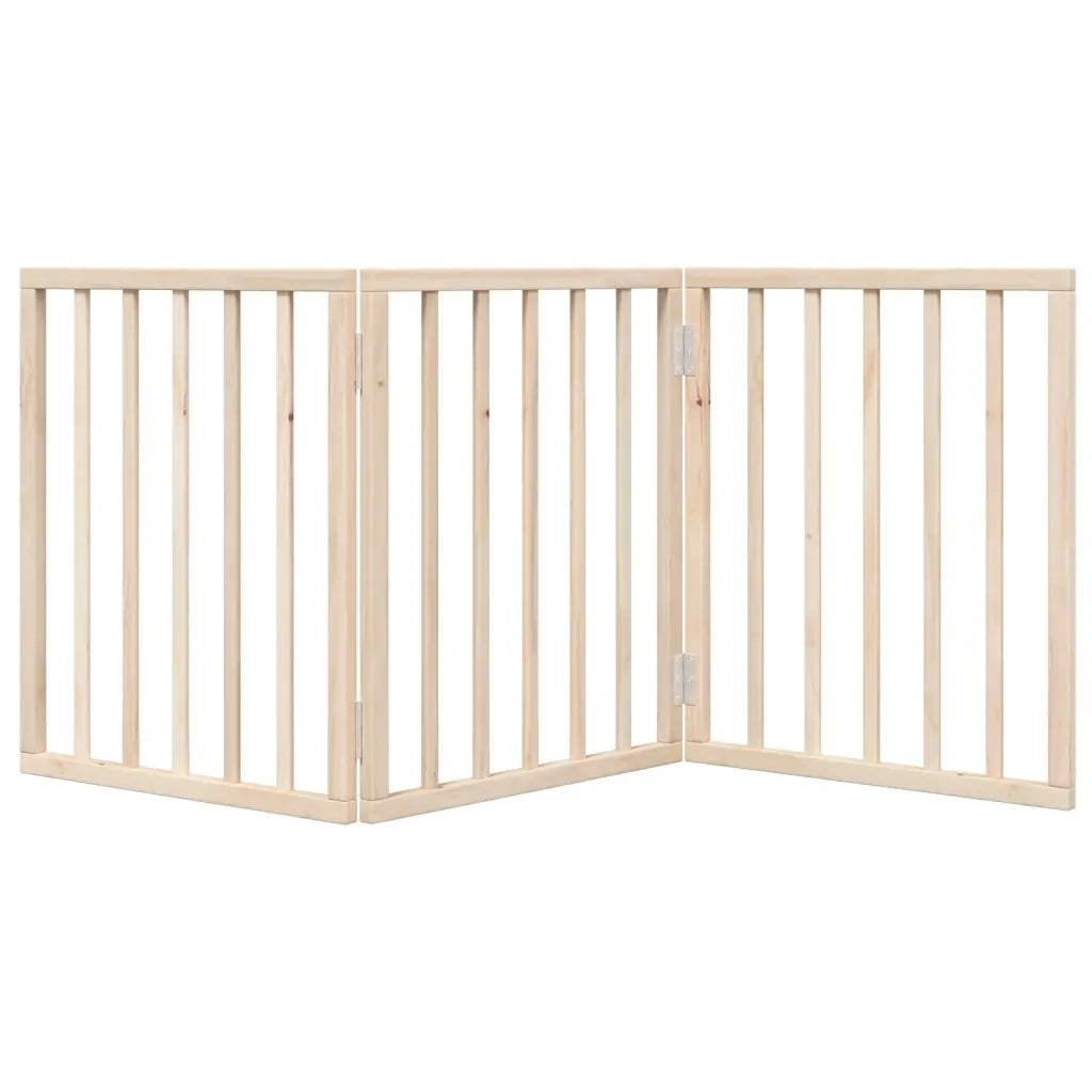 Cancelletto per cani pieghevole a 3 pannelli 150 cm in legno di pioppo 352172