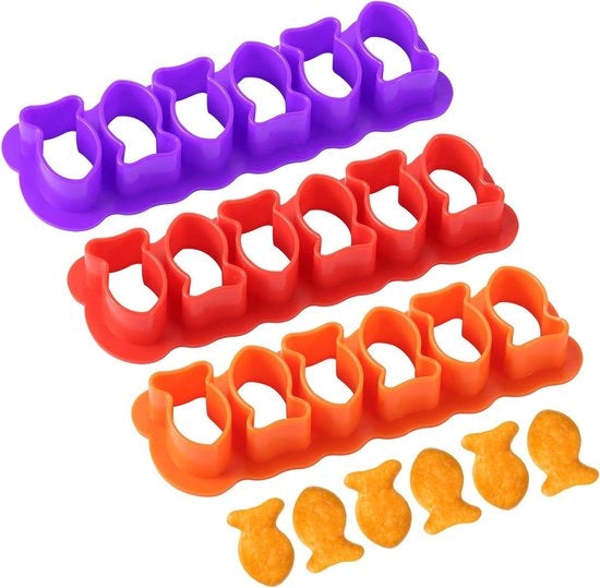 Mini Mould a Viscosa in 3 Colori - Forma a Vela - Taglia Crostini di Salmone - Muffiniera in Plastica - Accessori Cucina per Creazioni Casalinghe, Fondant, Terracotta e Gelato - Set da 3 Pezzi