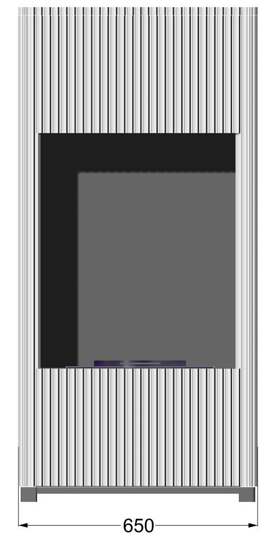 Camino a Bioetanolo da Pavimento 65x29x132 cm Intiled Bianca con Vetro