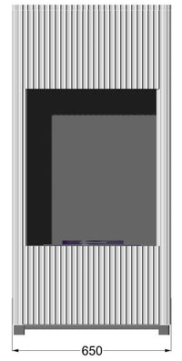 Camino a Bioetanolo da Pavimento 65x29x132 cm Intiled Bianca con Vetro