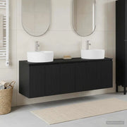 Set di Armadi da Bagno 3 pz Nero 161,5 x 44,5 x 82 cm