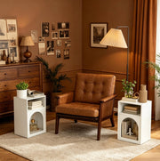 Set di 2 comodini ULEVR 40x30x60 cm con 2 vani aperti, in MDF bianco