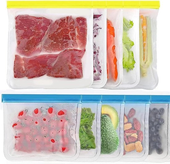 Sacchi congelatori riutilizzabili - Grande formato 25L - 10 pezzi - BPA libero