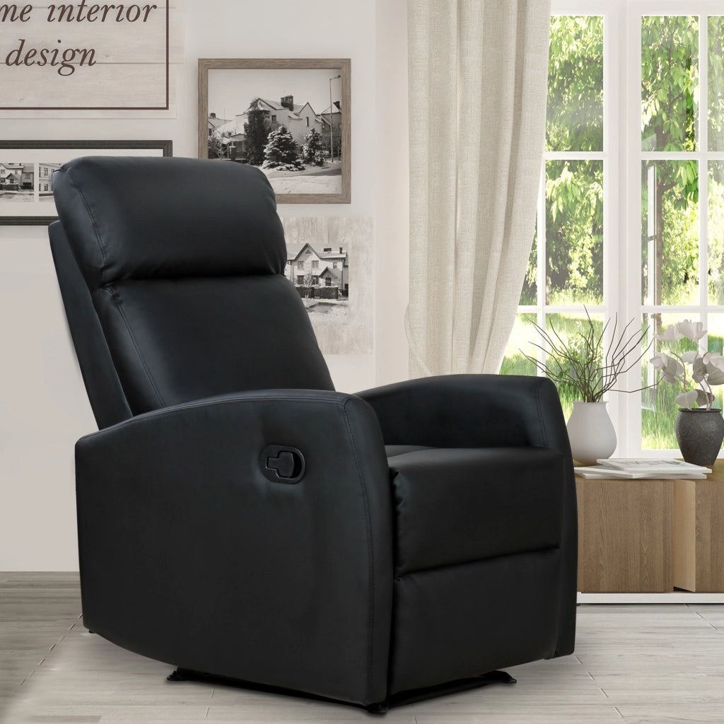 Poltrona Relax Reclinabile in Pelle PU Nera ¨C zephmum ¨C Poltrona Massaggiante Elettrica