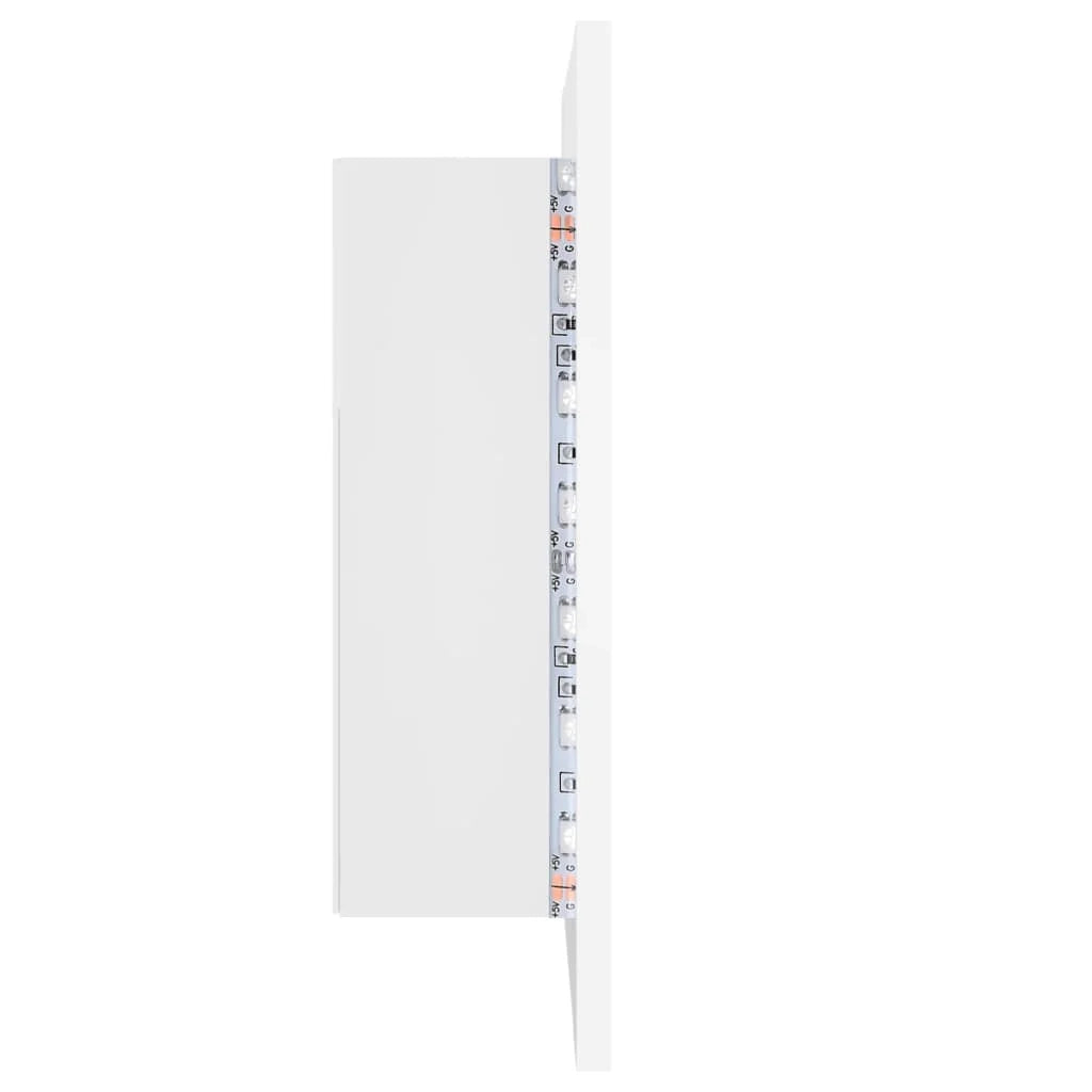 Mobiletto da bagno con specchio LED 40 x 12 x 45 cm acrilico bianco 02_0006649