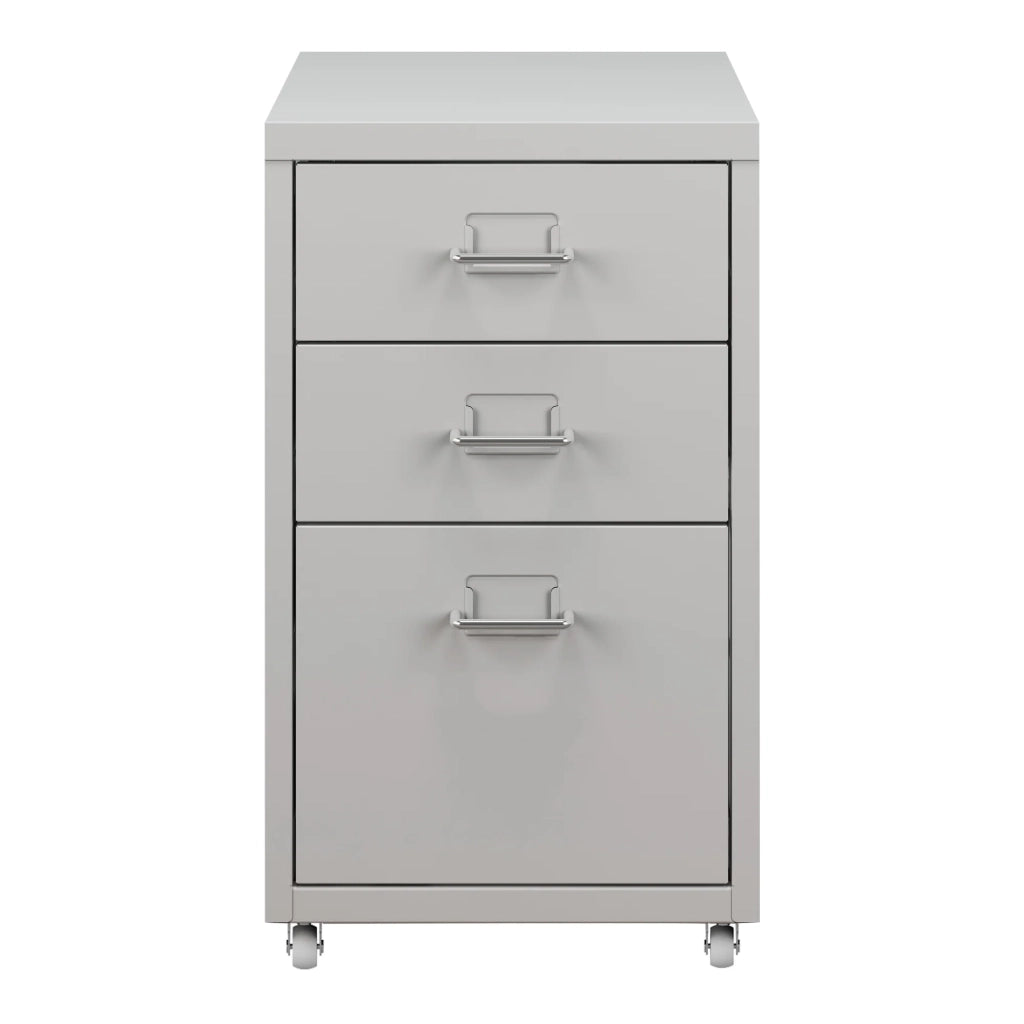 Cassettiera per ufficio mobile portadocumenti raccoglitori e materiale per ufficio su ruote acciaio 48 x 28 x 41 cm bianco opaco 03_0006331