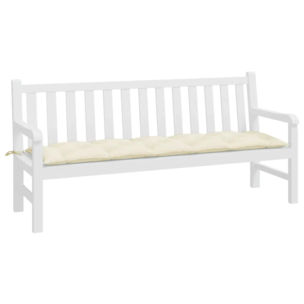 Cuscino per Panca Giardino Crema 180x50x7 cm in Tessuto Oxford