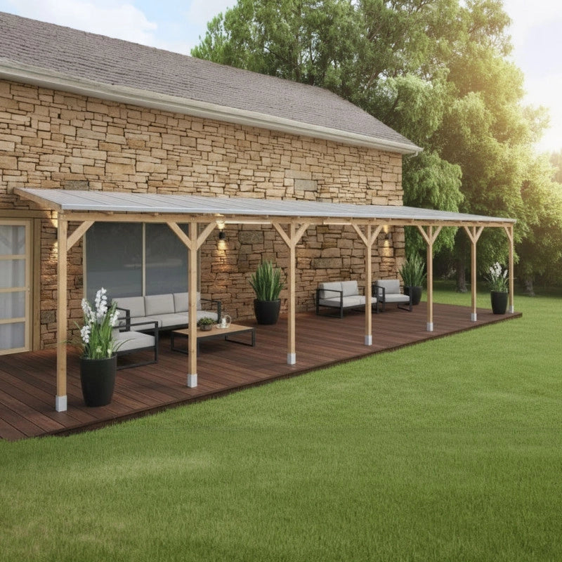 Tetto Couv'Terrasse in legno 3x10,4m - con tetto