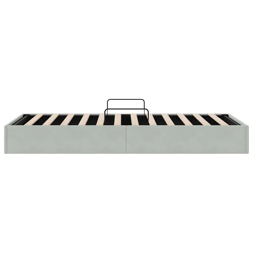 Letto con Contenitore Grigio Chiaro 100 x 190 cm Velluto 3370130