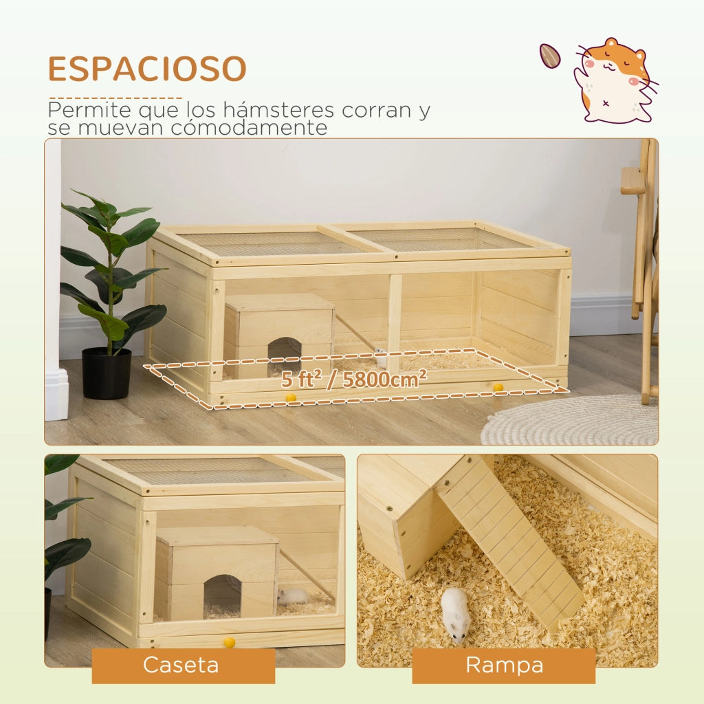 Casetta per Criceti in Legno con Tetto Apribile ¨C Minimal ¨C 100x58x38 cm
