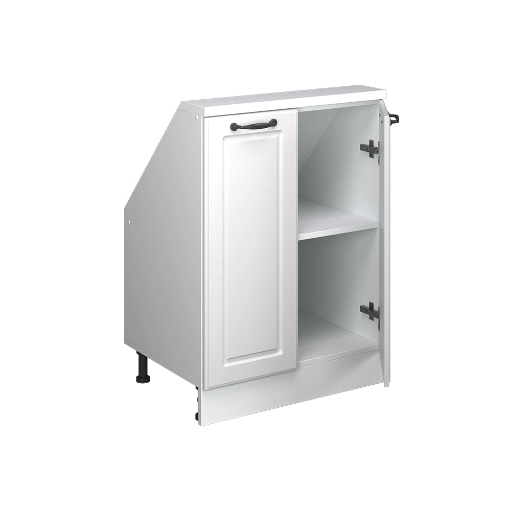 Mobile cucina sottotetto R-Line Bianco rustico/Bianco 60 cm con 2 porte Vicco