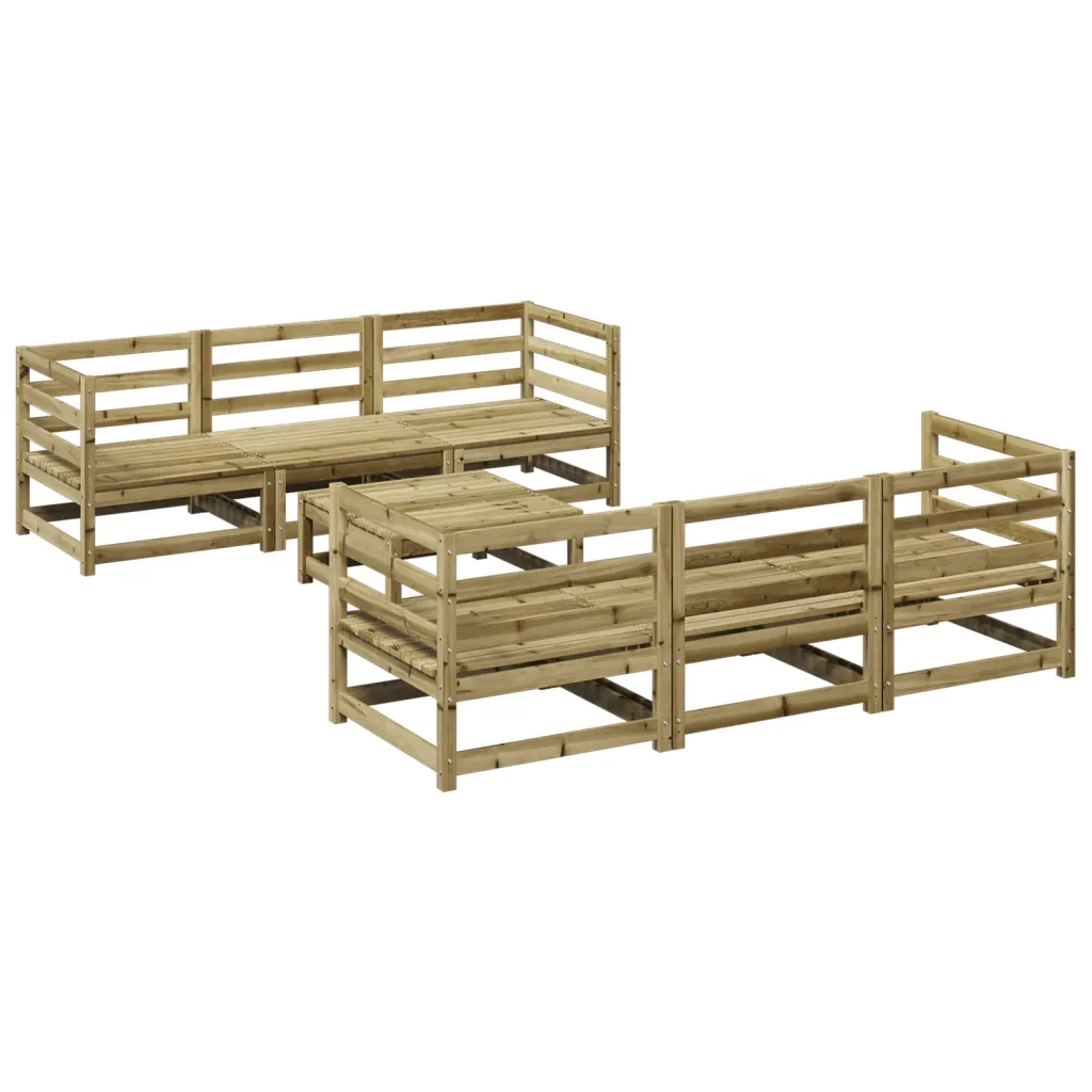 Set Divani da Giardino 7 pz in Legno Impregnato di Pino 3299300