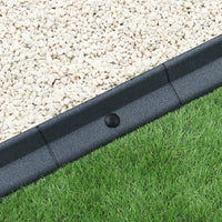 Bordatura per Aiuole Bordo Prato da Giardino Palizzata Flessibile fino a 70° in Gomma Resistente agli UV Pezzi da 1.2m - Grigio - 10 pezzi