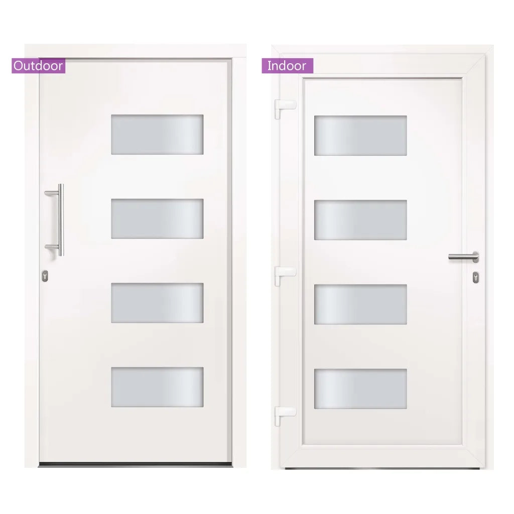 Porta d'Ingresso in Alluminio e PVC Bianco 110x210 cm 3056823