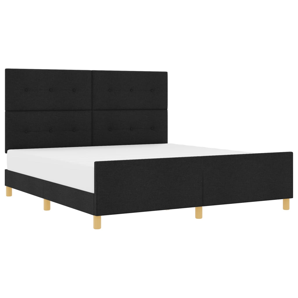 Struttura Letto  Nera 180x200 cm in Tessuto