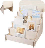 Standarizzatore di Carte in Legno 5 Livelli - Standarizzatore di Presentazione - Standarizzatore di Visuale - Standarizzatore di Carte da Regalo - Portatile - Sostenibile e Leggero