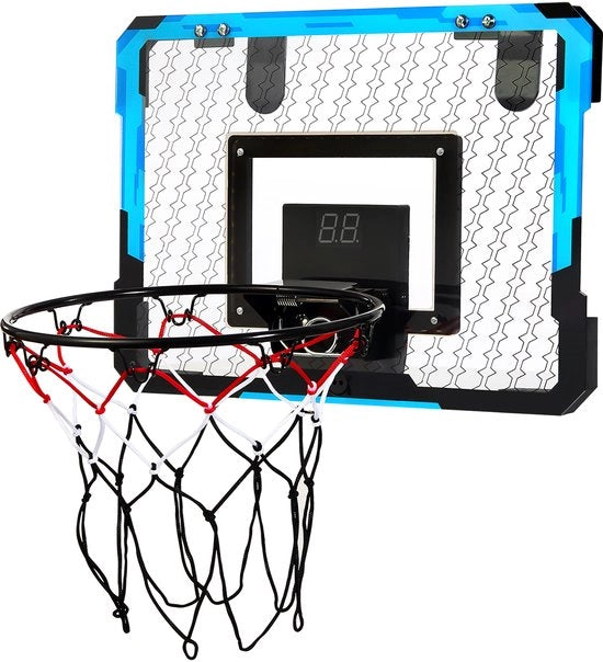 Rimbalzo per bambini - mini rimbalzo con tabellone elettronico, rimbalzo sopra la porta con tabellone e musica, luce LED, adatto a bambini a partire dai 3 anni