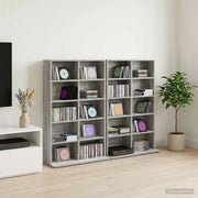 Mobile per CD 2 pz Sonoma grigio 65 x 23,5 x 97,5 cm 8012685