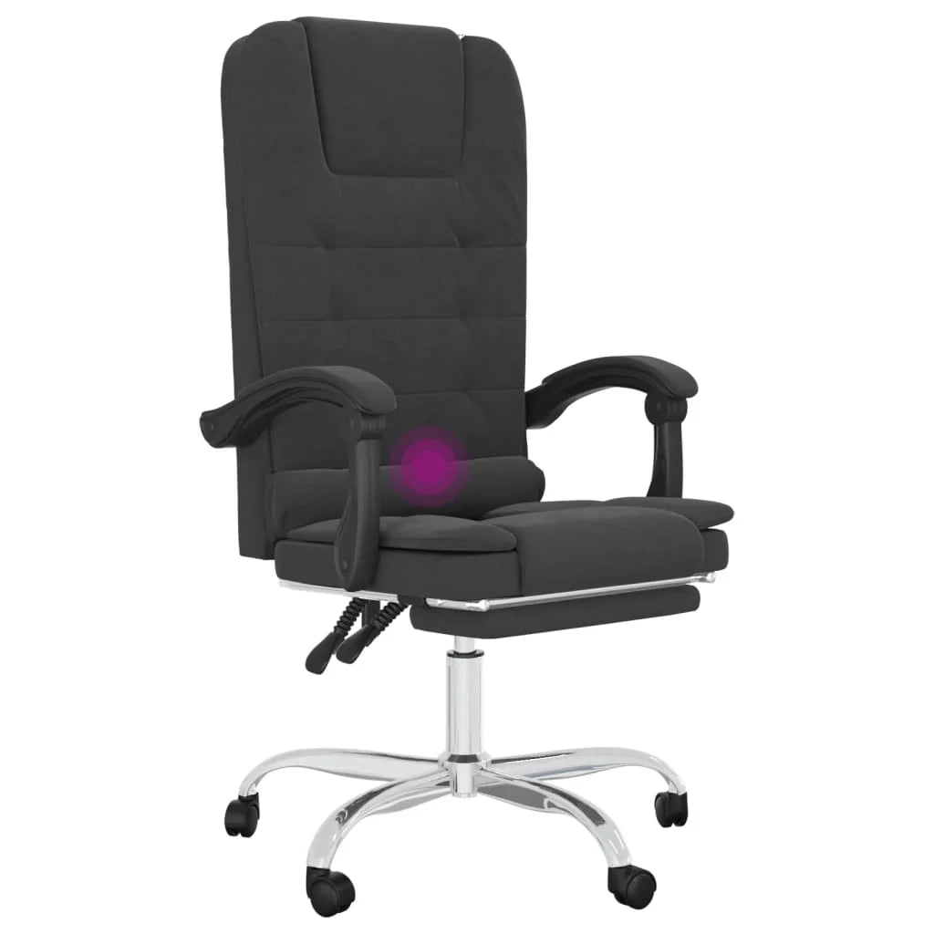 Poltrona massaggiante reclinabile per ufficio computer studio similpelle nera 02_0025413
