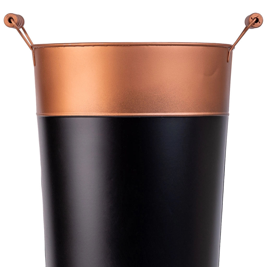 Portaombrelli tondo in metallo nero d23,5x50h b:18