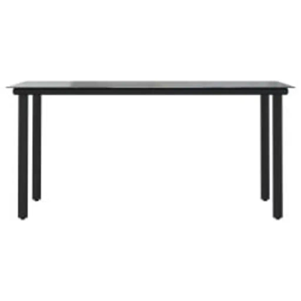 Set Pranzo da Giardino 7 pz | Set Salotto da Giardino Nero Polyrattan Vetro