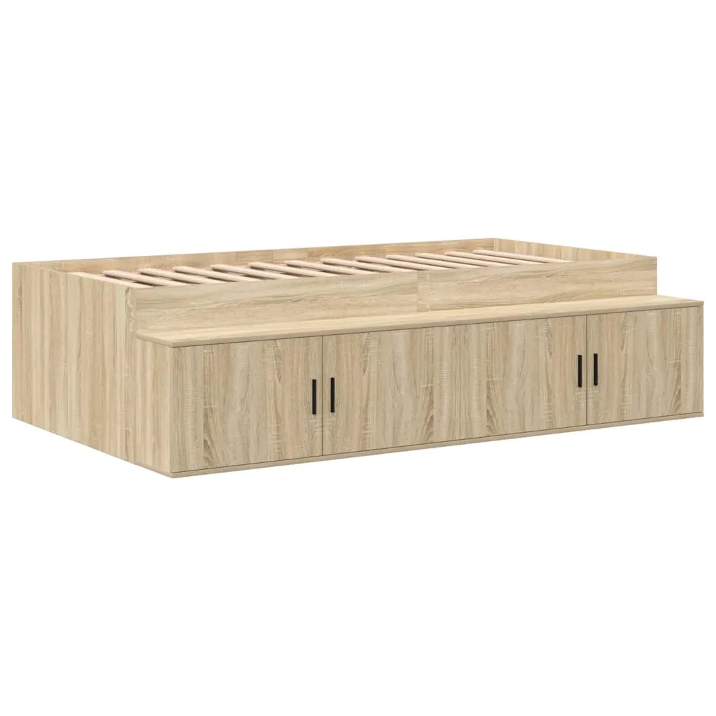Struttura letto con contenitore Rovere Sonoma 75 cm 3335591