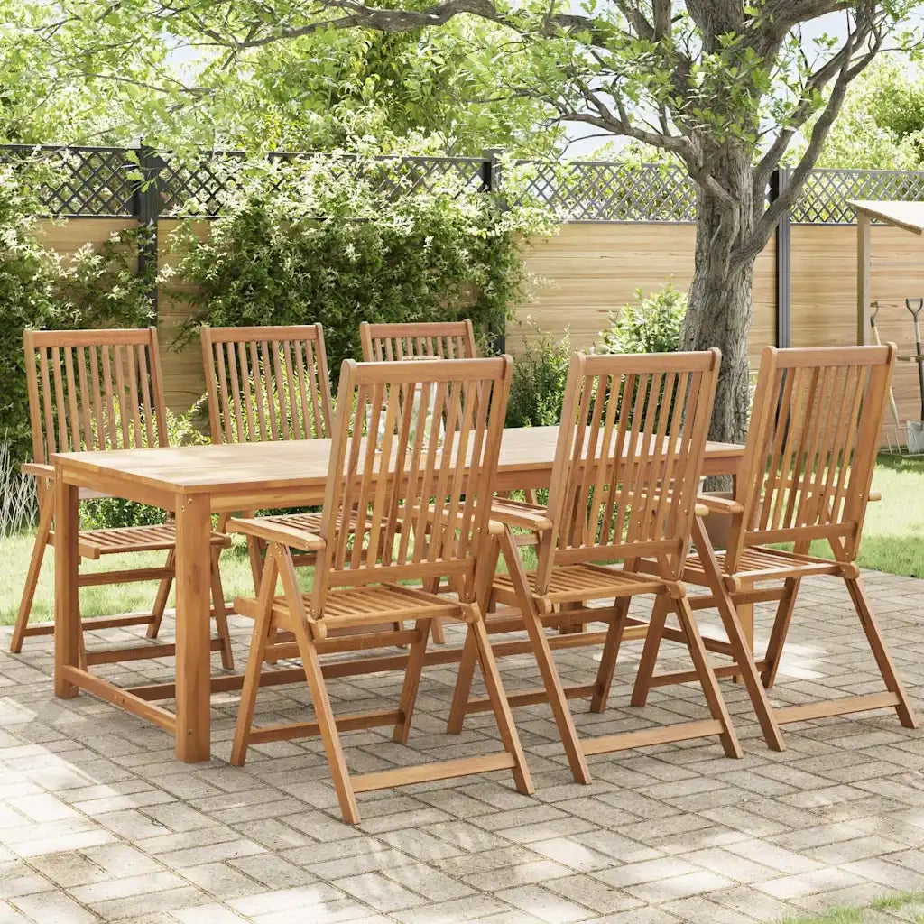 Sedie da Giardino Pieghevoli 6 pz in Legno Massello di Acacia cod mxl 52704