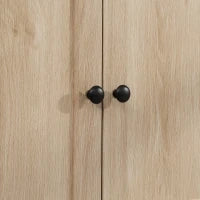 Credenza Buffet da Cucina con Armadi, Ripiani Regolabili, Cassetto e Ripiano Aperto, Stile Moderno per Sala da Pranzo, Soggiorno, 74 x 39,5 x 183 cm, Quercia Chiara