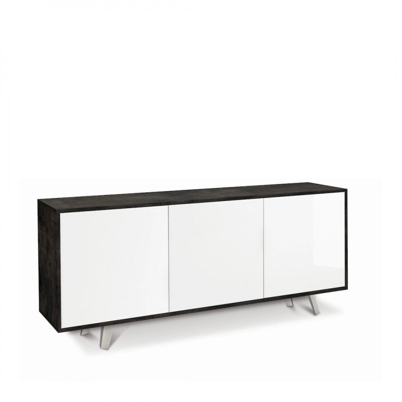 Mobile 3 Ante 177L x 41P x h74 – Finitura Nero Opaco e Bianco Lucido – Sarmog