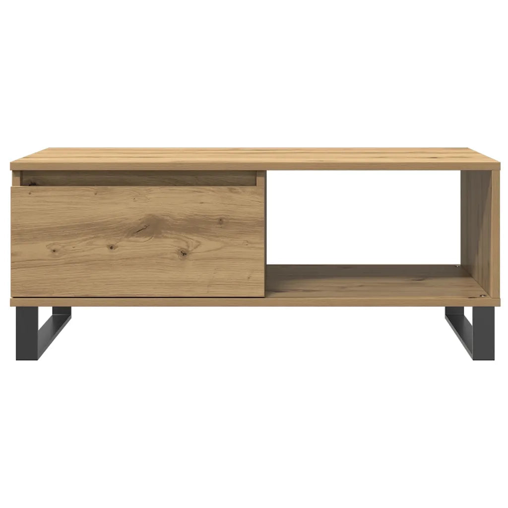 Tavolino da Salotto Rovere Artigianale 90x50x36,5 cm Truciolato 857339