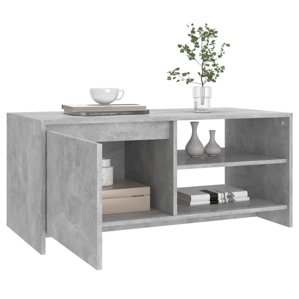 Tavolino Salotto Grigio Cemento 102x50x45 cm Legno Multistrato cod mxl 8929