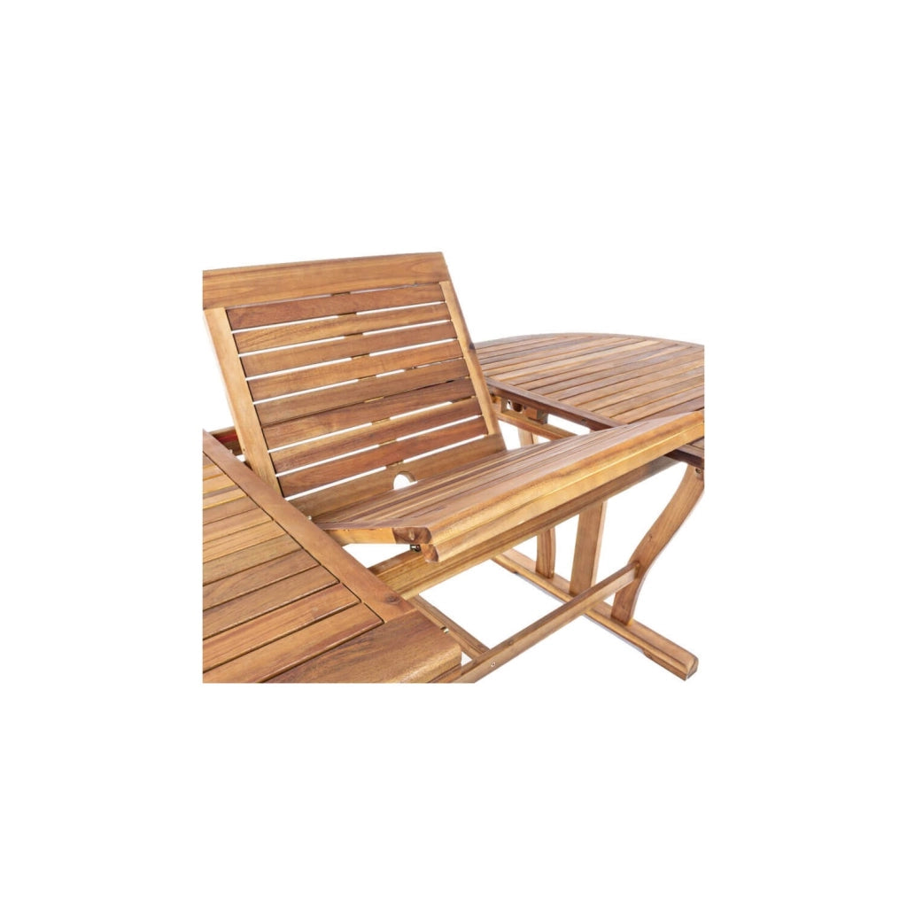 Tavolo ovale estensibile 150/200x90 cm in legno massiccio di acacia