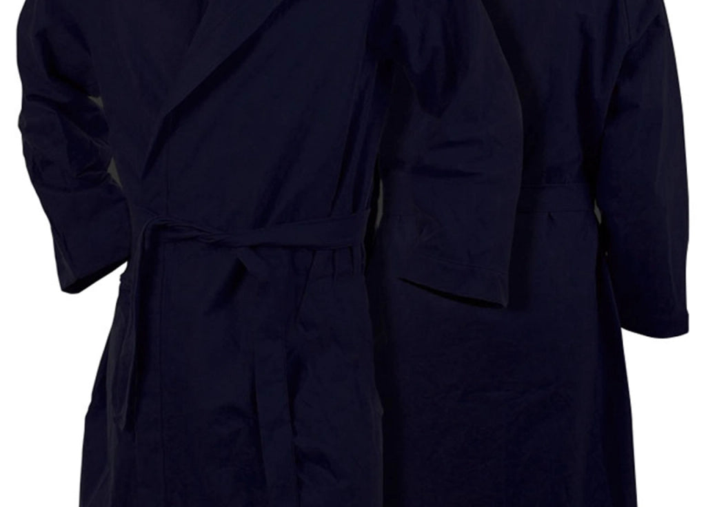 Accappatoio Con Cappuccio In Microfibra Taglia Adulto Unisex In Tinta Unita - M - Blu Scuro