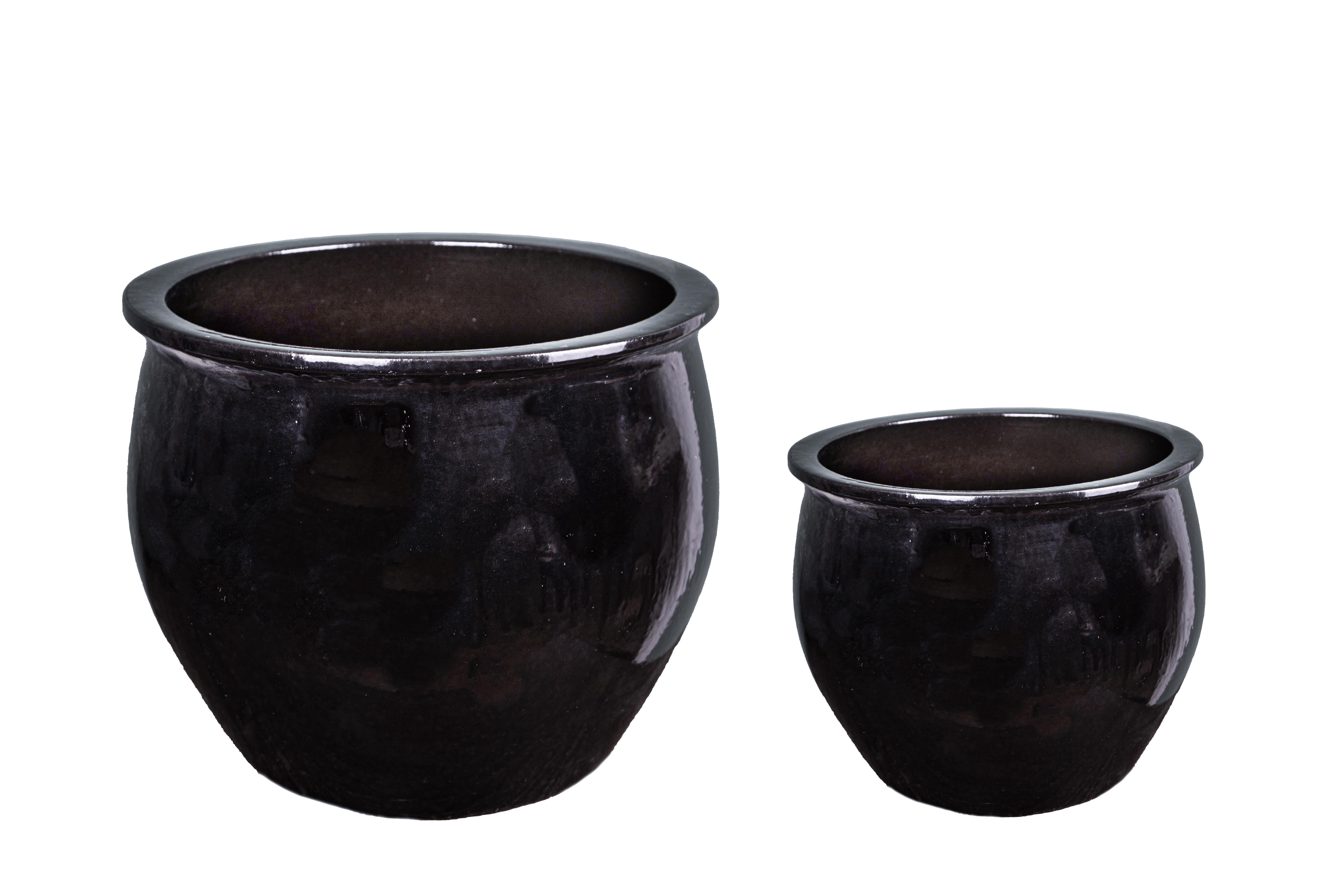 Set 2 Vasi con Bordo H 46 cm ⌀ 55 cm