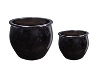 Set 2 Vasi con Bordo H 46 cm ⌀ 55 cm