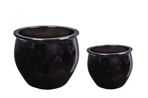 Set 2 Vasi con Bordo H 46 cm ⌀ 55 cm