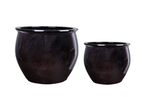 Set 2 Vasi con Bordo H 46 cm ⌀ 55 cm