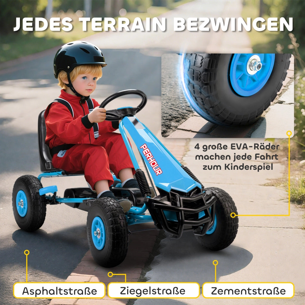 Go-Kart per Bambini con Sgabello Regolabile ¨C zephmum ¨C Blu