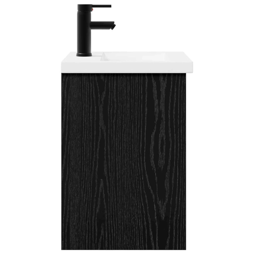 Mobile Bagno | Armadio da bagno con rubinetto Rovere Nero 42 x 40 x 74,5 cm