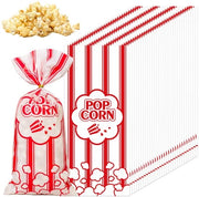 Confezioni di Popcorn 300 pezzi - 12,5 x 27,5 cm - Sacchetti di Carta Rossa - Sacchetti per Dolci - Confezioni per Festa - Materiali OPP di Alta Qualità - Sacchetti per Dolci