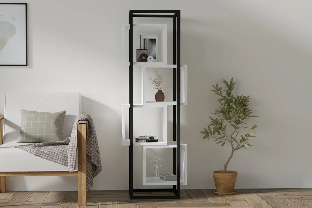 Libreria in legno "Rabant" - 44 x 29 x 140 cm - Bianco
