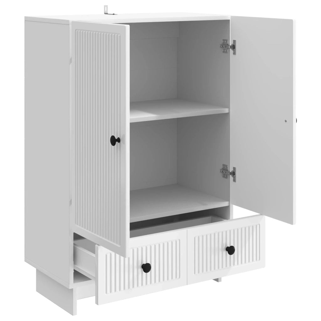 Credenza Bianco Lucido 66 x 34,5 x 95 cm Legno ingegnerizzato