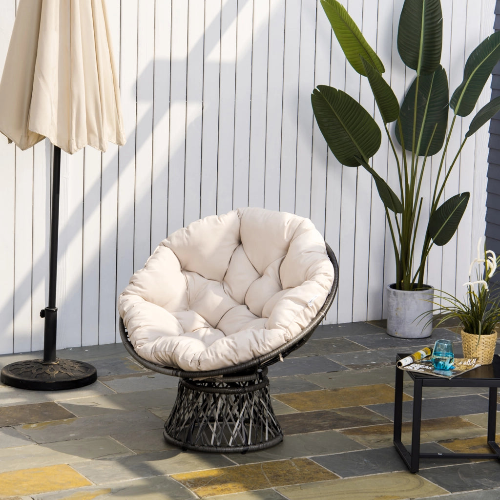 Poltrona da giardino girevole ¨C Minimal ¨C beige 97x90 cm