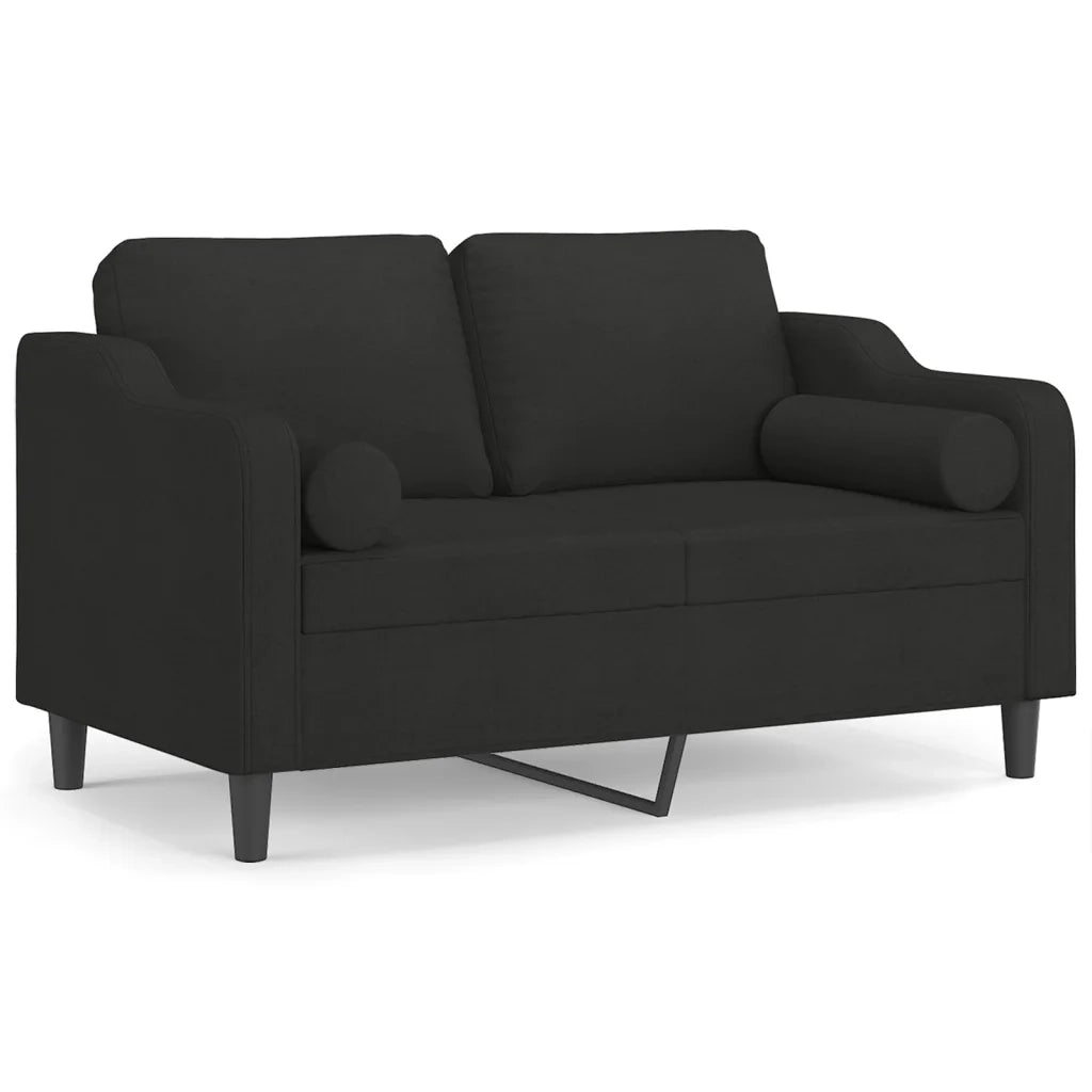 Divano a 2 Posti con Cuscini Nero 120 cm in Tessutocod mxl 118906