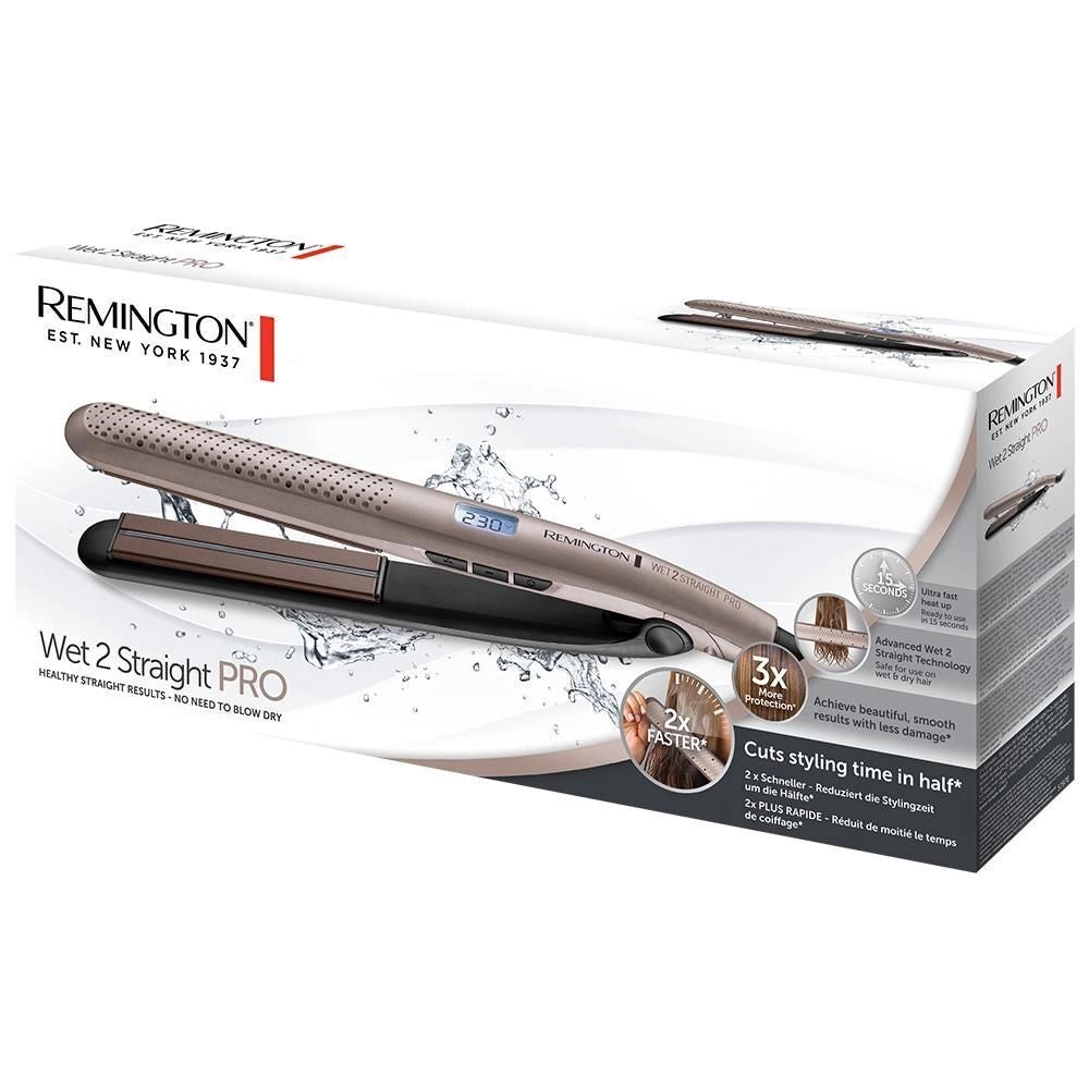 Remington S7970 Wet2Straight Pro Piastra per capelli Ceramica 140 230°C Display LCD 10 regolazioni cavo 3 m colore Oro rosa