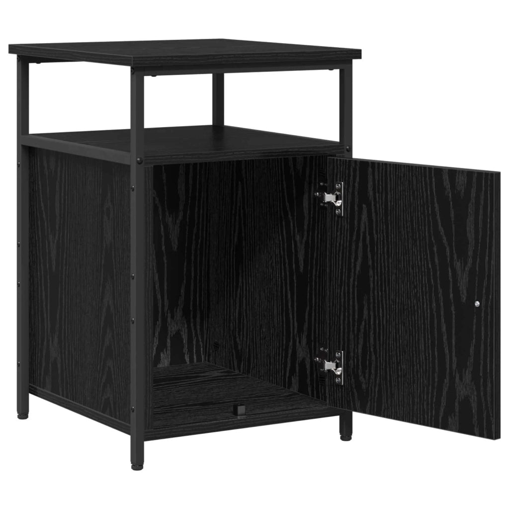 Armadio da Notte 2 pcs Rovere nero Legno multistrato 879506