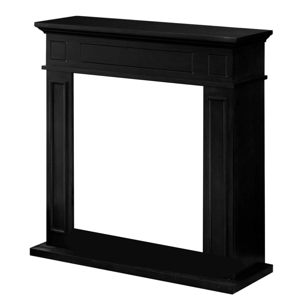 Cornice per Camino 89,5x28x90,5 cm Jefferson Rivestimento in Legno Nero