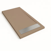Piatto doccia Bidai con bordo 80X100 cm colore Moka RAL 1019 griglia in Acciaio
